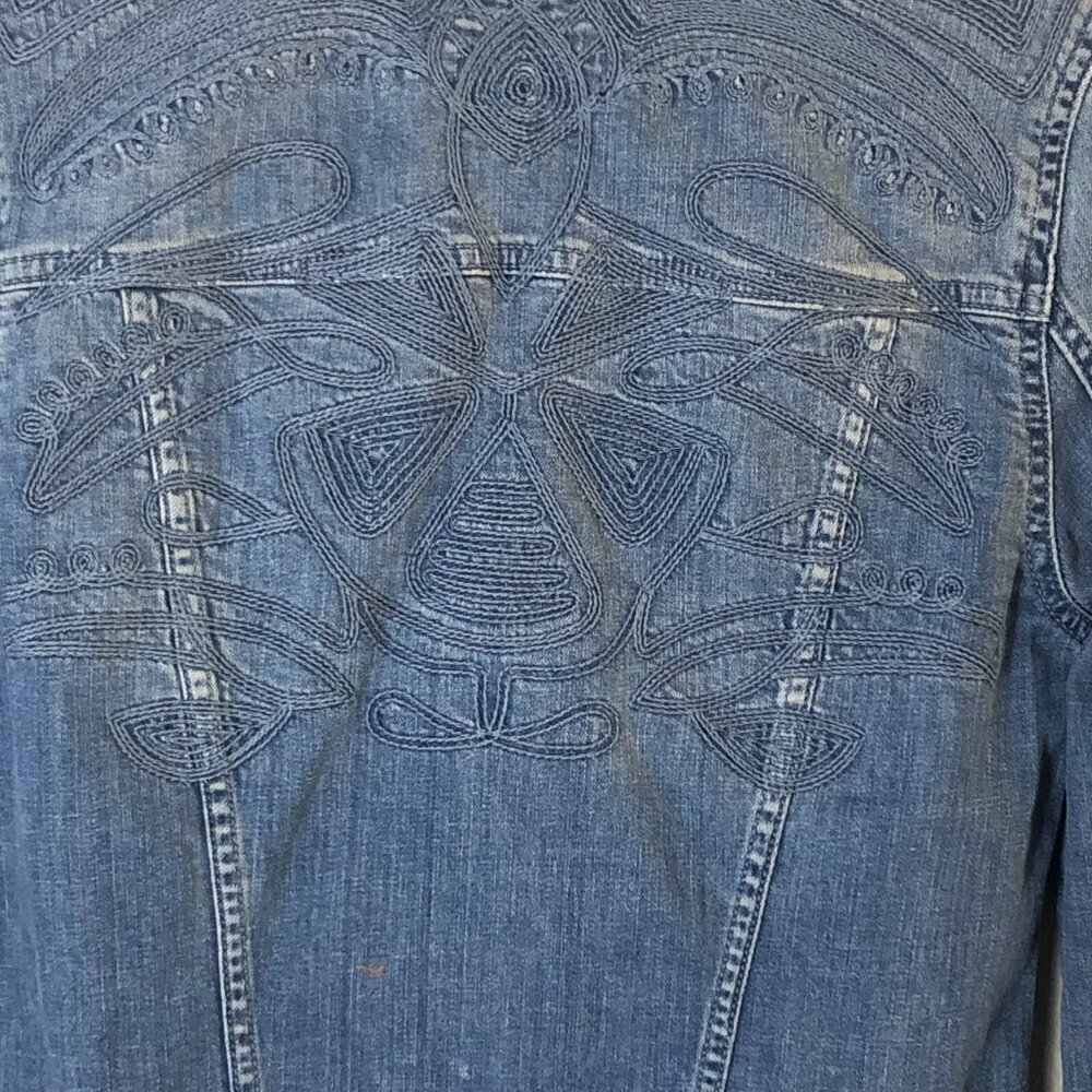 William Rast Sussex Denim Jacket Women's size S Light Blue Embroidered Western - Picture 6 of 9